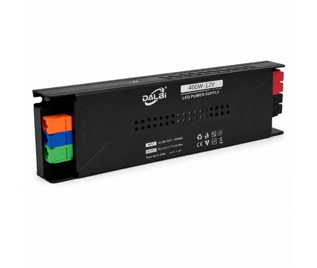Sursa Alimentare LED 12V 400W 33.3A Slim cu Conectare Rapida Push-In, Carcasa Aluminiu DALBI