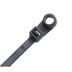 Colier de Plastic Negru 5 x 200mm, cu Cap Montabil - 100b/Set Colier de Plastic Negru 5 x 200mm, cu Cap Montabil - 100b/Set