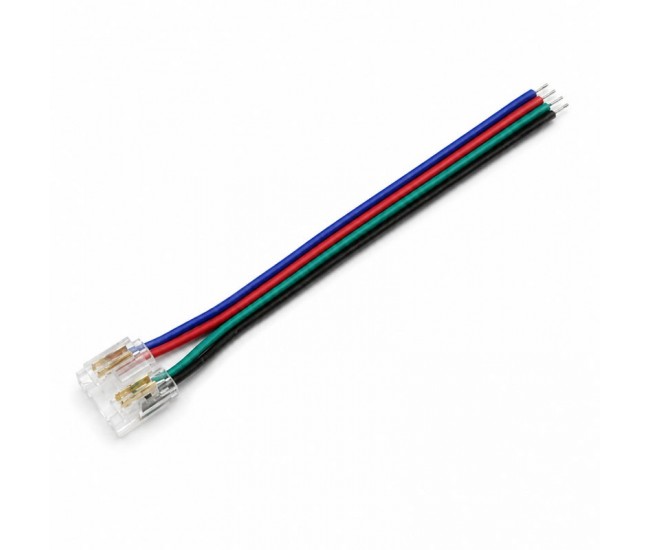 Conector Banda LED COB RGB 10mm 4 Pini cu Cablu 10cm Set 10 Buc DALBI