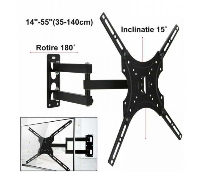 Suport TV 14''- 55'' cu Brat Reglabil, JR-117B-2