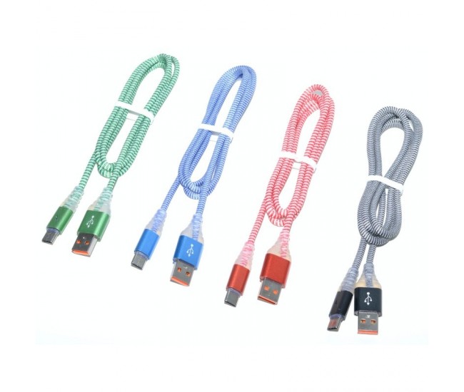 Cablu Panzat USB tata la Tip C tata cu Led D8-32C