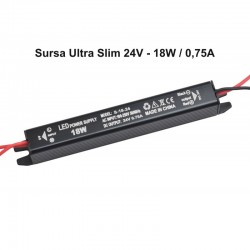 Sursa de Alimentare 24V-18W / 0,75A - Ultra Slim Black Sursa de Alimentare 24V-18W / 0,75A - Ultra Slim Black