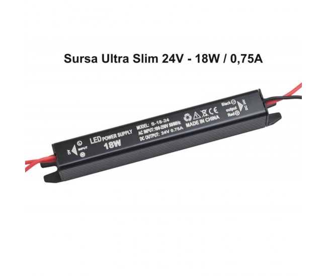 Sursa de Alimentare 24V-18W / 0,75A - Ultra Slim Black