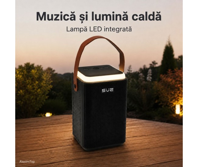 Boxă Portabilă Bluetooth 10W cu Panou Solar, Radio FM SZ-L34