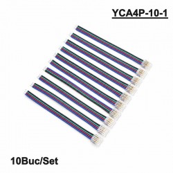 Conector Banda LED SMD RGB 10mm 4 Pini cu Cablu 10cm Set 10 Buc YCA4P-10-1 DALBI
