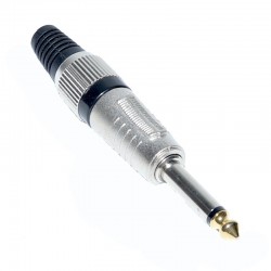 Mufa Jack 6,3 mono tata, Auriu cu Negru Q Mufa Jack 6,3 mono tata, Auriu cu Negru Q