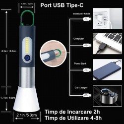 Lanterna de Camping 20cm cu Acumulator si Agatatoare NO-183 Lanterna de Camping 20cm cu Acumulator si Agatatoare NO-183