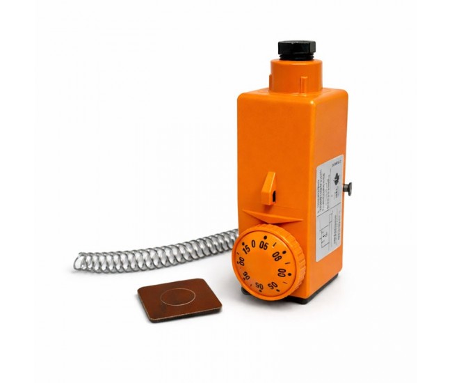 Termostat de Contact cu Brățară pentru Conducte, Reglaj 20-90°C, Control Pompă Recirculare