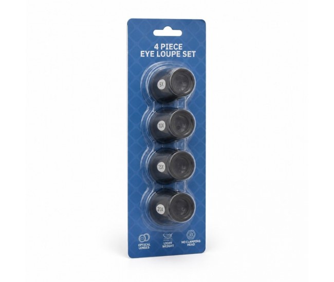 Set 4 Lupe Ceasornicar 5X 10X 15X 20X pentru Bijuterii TE-811 DALBI