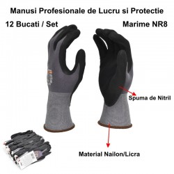 Manusi de Lucru Profesionale cu Nitril NR8.  - 12 buc/set Manusi de Lucru Profesionale cu Nitril NR8.  - 12 buc/set