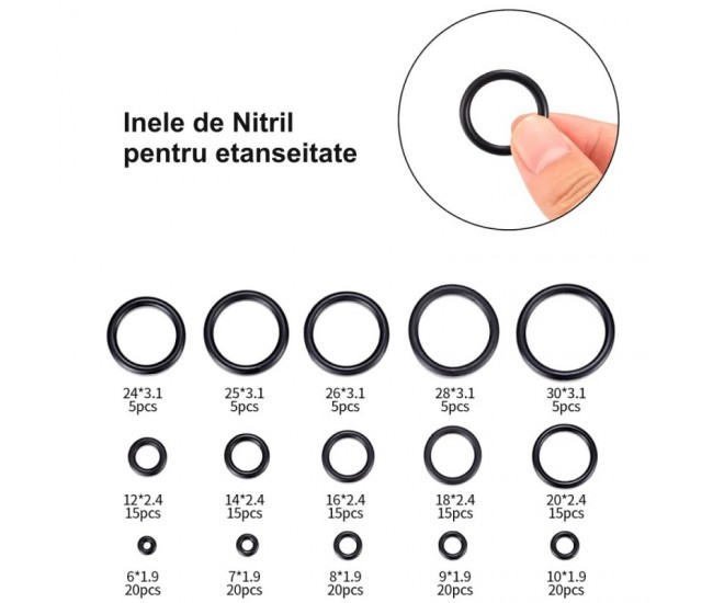 Inele din Cauciuc Nitril - 200Buc/Set