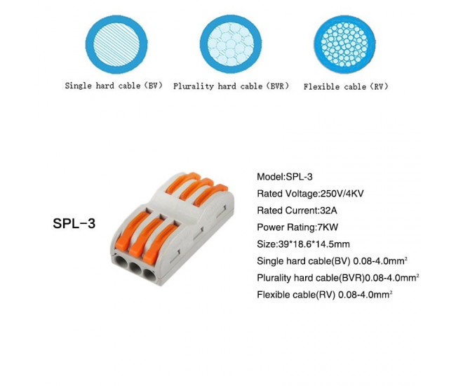 Conector Doza 3+3 Fire 4KV / 32A, PCT-223