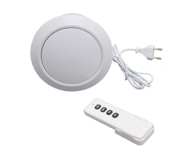 Ventilator Rotund de Baie A125 - 15W cu Clapeta Automata si Telecomanda Programatoare - IPX2