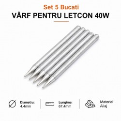 Set 5 Bucati Varfuri pentru Letcon Electric 40W, 4.4mm x 67.4mm DALBI