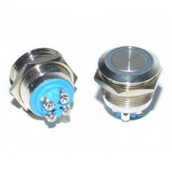 Intrerupator Push Metalic cu Led  19mm / 24v cu Revenire Intrerupator Push Metalic cu Led  19mm / 24v cu Revenire