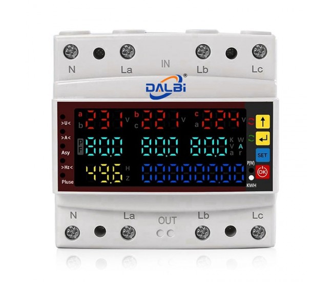 Protector Multifunctional Trifazic 100A - V/A/Hz/Kwh