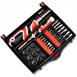 Trusa 37 Piese cu Chei Tubulare si Surubelnite 6095-37 Trusa 37 Piese cu Chei Tubulare si Surubelnite 6095-37