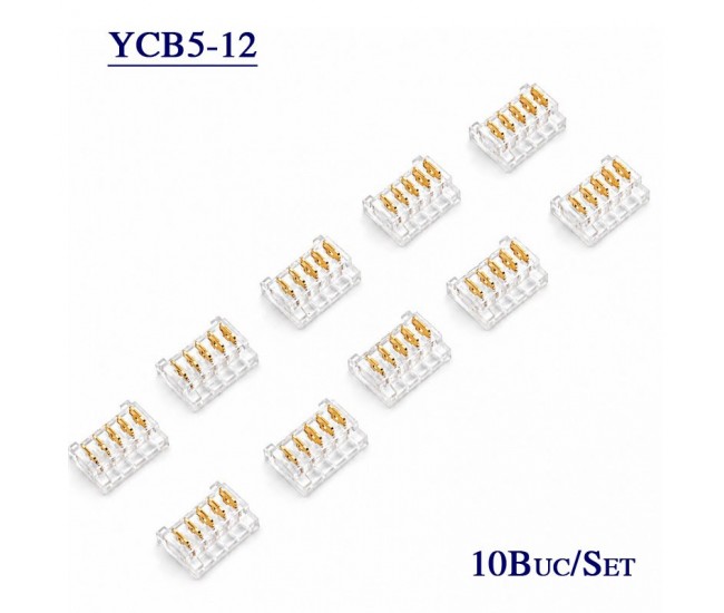 Conector pentru Imbinare Banda LED SMD 12mm 5 Pini Strip to Strip Set 10 Buc DALBI YCB5P-12