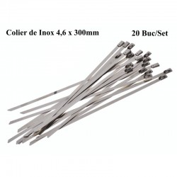 Colier de Inox 4,6 x 300mm, 20Buc/Set Colier de Inox 4,6 x 300mm, 20Buc/Set