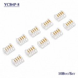 Conector pentru Imbinare Banda LED SMD 8mm 4 Pini Strip to Strip Set 10 Buc DALBI YCB4P-8