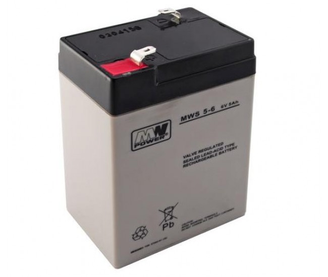 Acumulator AGM 5Ah 6V seria MW Power, MWS5-6, terminal de