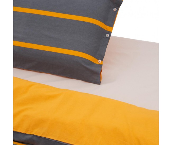 SET DE PAT SINGLE BUMBAC GREY/ORANGE