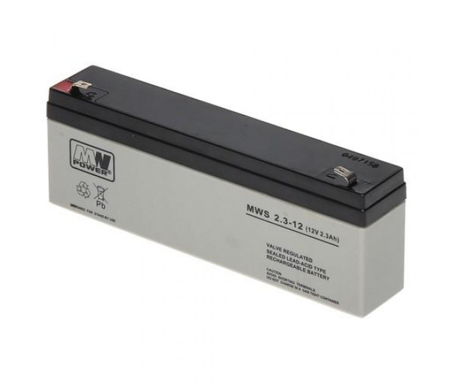 Acumulator AGM 2.3Ah 12V seria  MW Power,MWS2.3-12, terminal de