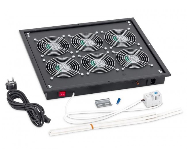 Panou ventilatie Triton pentru rack de podea 19", 6 ventilatoare