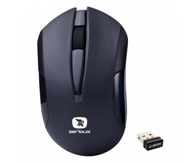 Mouse Serioux wireless, Drago 300, 1000dpi, negru, baterie AA inclusa,