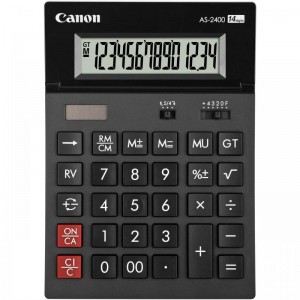 Calculator birou Canon AS2400, 14 digiti, ribbon, display LCD ajustabil, functie