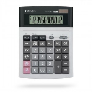 Calculator birou Canon WS-1210THB, 12 digiti, display LCD, alimentare solara