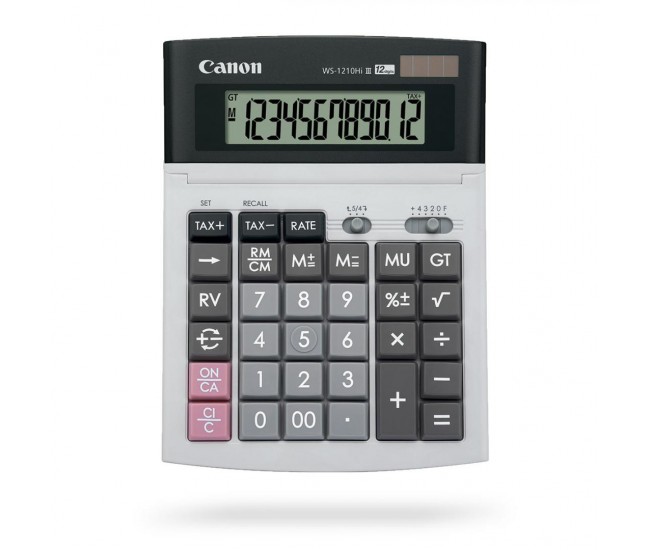Calculator birou Canon WS-1210THB, 12 digiti, display LCD, alimentare solara