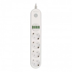 Prelungitor cu protectie Serioux, 4 prize schuko, input 100-240V, 50-