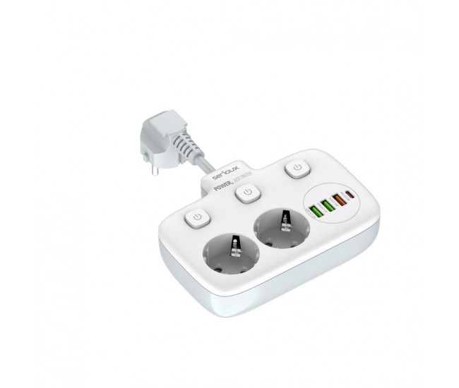 Prelungitor tip priza cu  protectie Serioux Quick Charge 3.0,