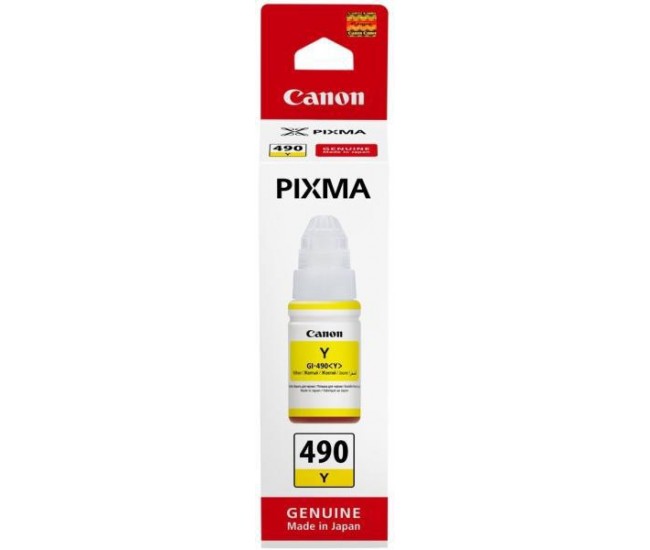 Cartus cerneala Canon GI-490 Y, yellow, capacitate 70ml, pentru echipamente
