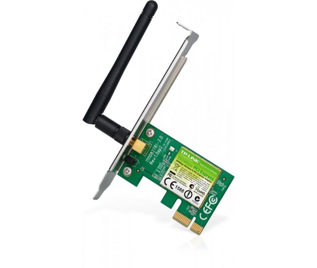 Adaptor wireless TP-Link, N150, PCI-E, 1 antena detasabila