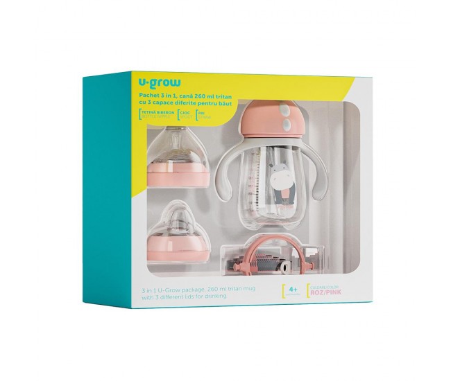 Pachet 3 in 1 cana 260 ml tritan cu 3