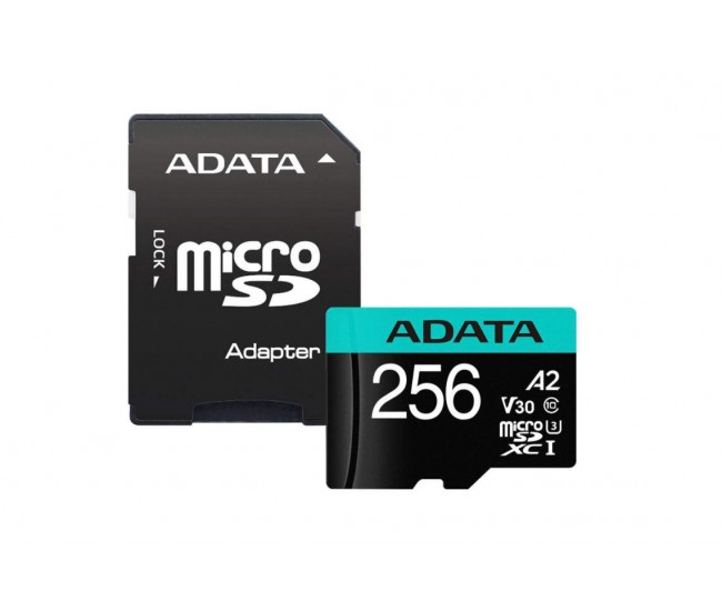 Card de Memorie MicroSD ADATA 256GB, Adaptor SD, Class 10