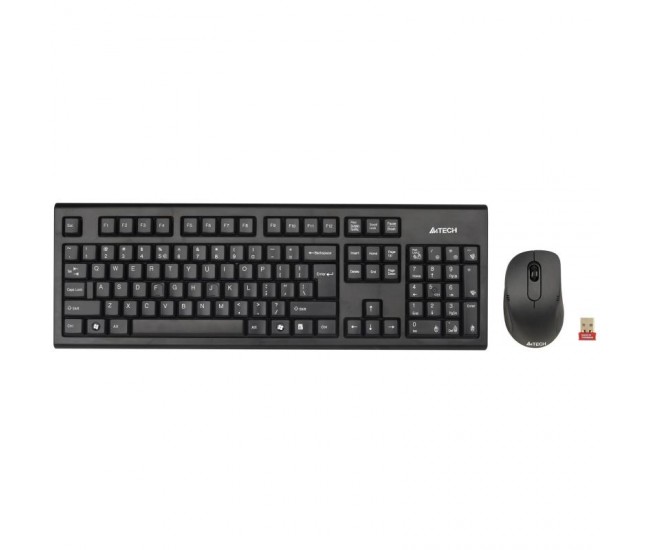 Kit tastatura + mouse A4tech 7100N, wireless, negru