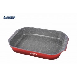 TAVA ALUMINIU CU ACOPERIRE CERAMICA 39.5x26 CM, RED LINE, COOKING