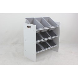 Raft depozitare cu 9 cosuri colorate gri, U-Grow