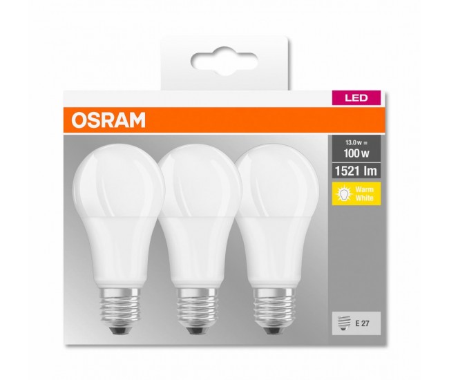 Set 3 becuri Led Osram, E27, 14W, 1521 lumeni, lumina
