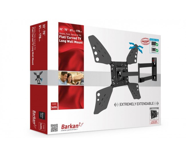 Barkan Full Motion TV Wall Mount 40"-70" White