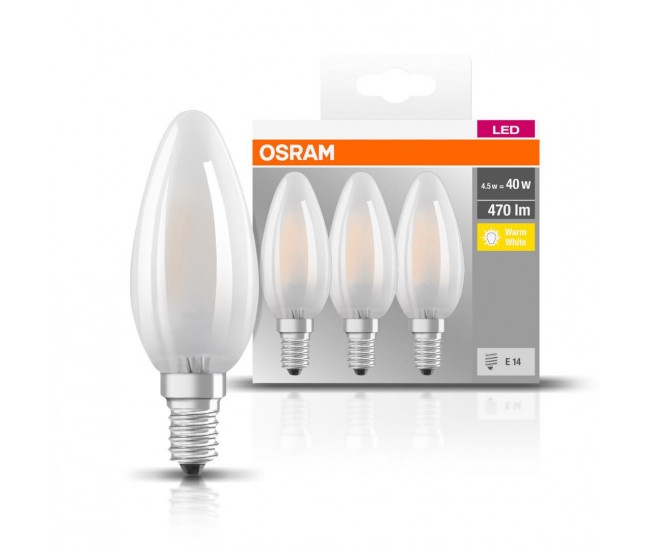 Set 3 becuri Led Osram, E14, , 4W, 470 lumeni,