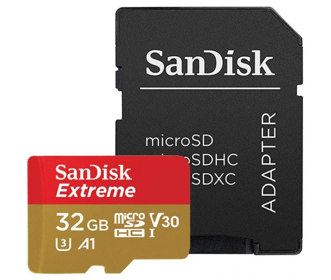 Card de memorie MicroSD SanDisk Extreme, 32GB, Adaptor SD, Class