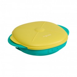 Farfurie silicon cu capac , galbena, U-Grow