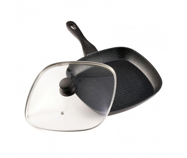 TIGAIE GRILL ALUMINIU+CAPAC, 28X4CM, BLACK SAND, COOKING  BY HEINNER