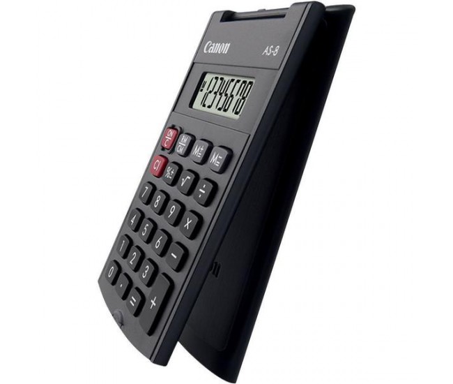 Calculator buzunar Canon AS8, 8 digiti, display LCD, alimentare baterie,