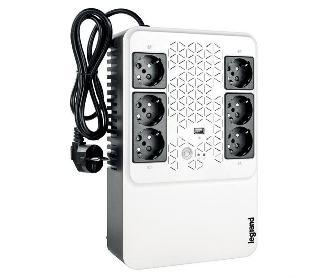 UPS Legrand MULTIPLUG 600, 600VA/360W, 6x German standard sockets, USB
