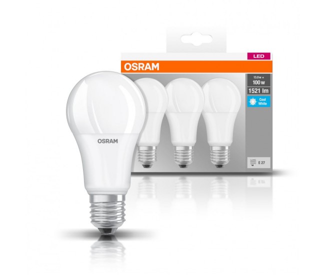 Set 3 becuri Led Osram, E27, 14W, 1521 lumeni, lumina